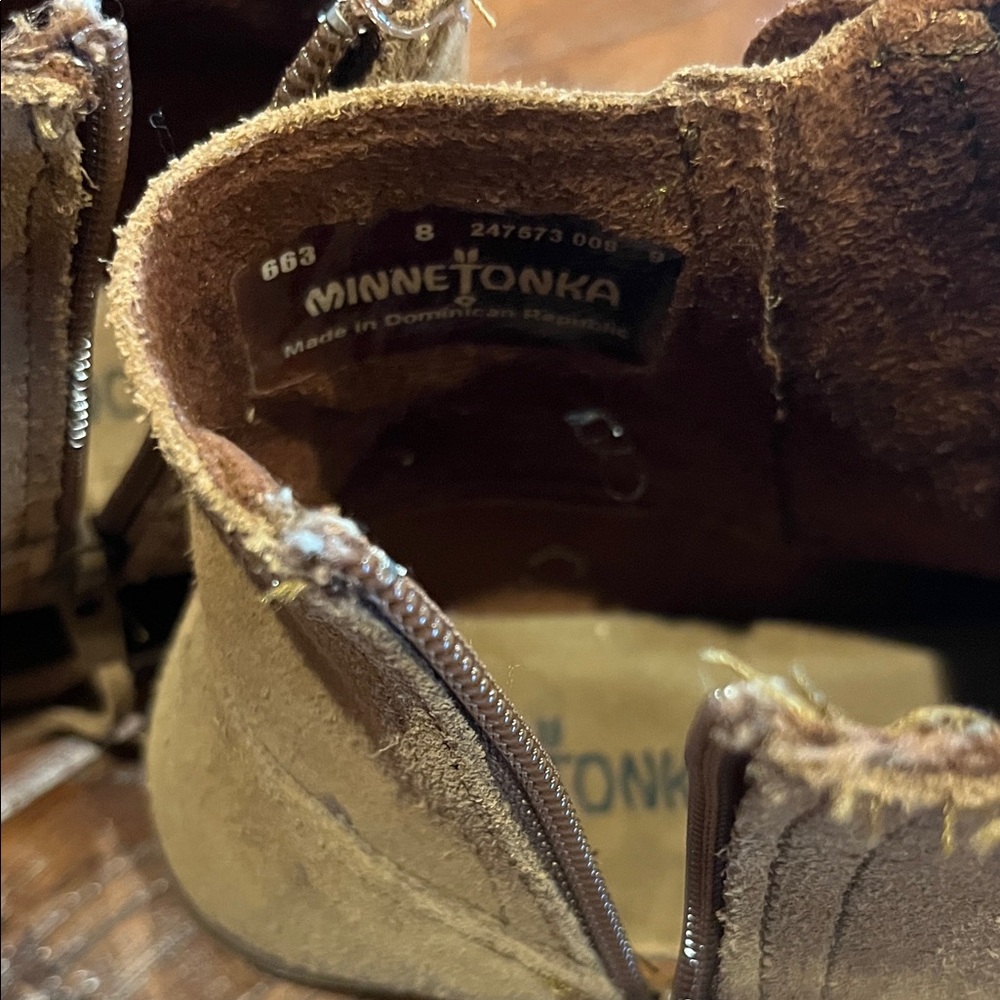 Minnetonka Brown Suede Ankle Boots - Picture 2 of 6